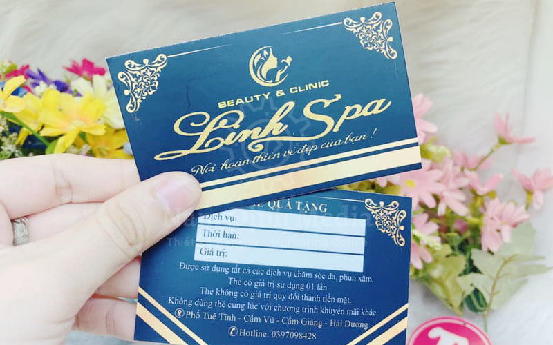 Mẫu in name card cửa hàng spa được thiết kế và in tại Nam Định Media