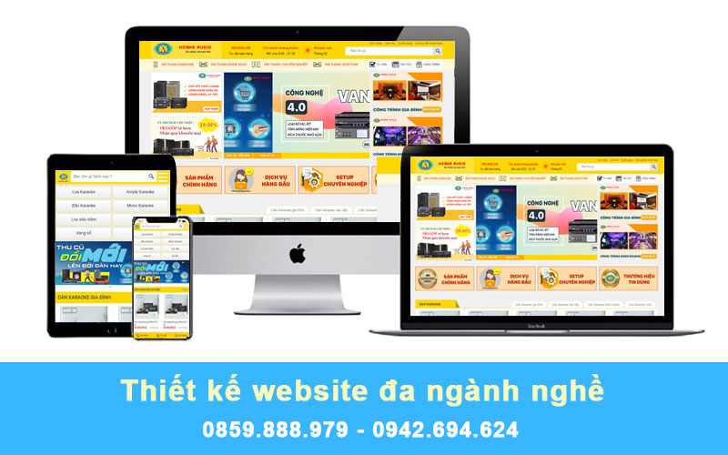 Thiết kế website đa ngành nghề, lĩnh vực